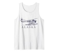 Avion Flotteur en Forme d'hydravion de l'Alaska Souvenir de fierté Vintage Débardeur