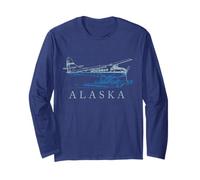 Avion Flotteur en Forme d'hydravion de l'Alaska Souvenir de fierté Vintage Manche Longue