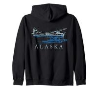 Avion Flotteur en Forme d'hydravion de l'Alaska Souvenir de fierté Vintage Sweat à Capuche