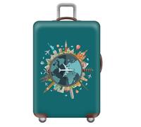 Avion Housse De Voyage,Motif Tour Du Monde Housse Protection Valise,Housse De Valise éLastique Pour Valises De 18 à 32 Pouces,Anti-PoussièRe Et Anti-Rayures Luggage Cover (Color 6,L(25-28inch))