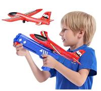 Avion Jouet pour Enfants Avion Volant Qualité Top Pistolet Lance Avion Lanceur pour Vols Longue Distance Avion Polystyrène Planeur Avion Mousse pour Enfants Avions à Lancer Interactif