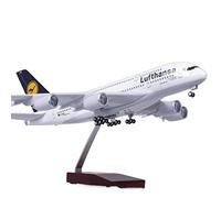 Avion Miniature Metal Avion 1 160 pour Modèle d'avion A380 Lufthansa avec Lumières Et Roues en Résine ABS Moulée sous Pression(No Lights)