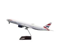 Avion Miniature Modèle d'avion en Résine 47 Cm pour Boeing B777 777 Décoration Britannique Jouets pour La Maison Modèles Préfabriqués à l'échelle D'avions(White Light)