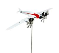 Avion Moulin À Vent - Sculpture De Jardin Rotative en Métal,Tourniquet À Vent Extérieur Moulinet | pour Jardin Patio Pelouse Balcon Clôture Porte D'Entrée Deck Fête