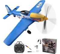Avion P51 Mustang RC, 2.4G, 4CH, 6 axes, mousse EPP, 410mm, partenaires d'envergure, une clé, voltige RC, chasseurs, foetus der, jouets cadeaux Red 1 Battery