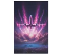 Avion Pattern Puzzles en Bois Adultes Et Adolescents 1000 Pieces Enfants Puzzle Décoration Mur Moderne Art Jouets Cadeau Intéressants Unique Décor À La Maison （78×53cm）