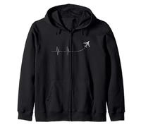 Avion Pilot Heartbeat Aviation ECG Aviation Aviation Aviation Cadeau Sweat à Capuche