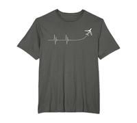 Avion Pilot Heartbeat Aviation ECG Aviation Aviation Aviation Cadeau T-Shirt