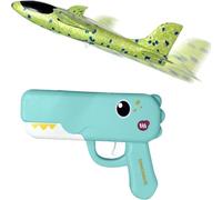 Avion planeur dinosaure, jouet catapulte volant amusant, planeur d'avion de 8 pouces avec lanceur de puissance à haute élasticité, utilitaire de performance aérodynamique pour la pratique de la coordi