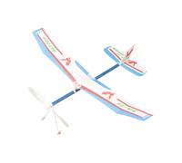 Avion propulsé par bande élastique : avion de jeu, planeur de lancement réaliste | Avec un film résistant à l'usure et des ailes durables, cet avion avec bande en caoutchouc est conçu pour