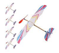 Avion propulsé par un élastique,Enrouleur d'avion propulsé par un élastique,5 pièces jouet de planeur volant pour - Avion robuste lancé à la main, modèle d'avion, jouets pour s'amuser, jeu de jardin e