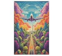 Avion Puzzle Adulte 1000 Pièces Artisanat Cadeau Famille Puzzles Classique 3D Puzzle Jouet en Bois Cadeau Unique Décoration Intérieure （78×53cm）
