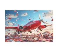 Avion Puzzles en Bois 1000 Pièces pour Adultes, Poster Jigsaw Puzzle, Design Unique Jouet Éducatif pour Adolescents Et Enfants Idée Cadeau （75×50cm）