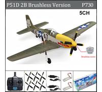 Avion RC 5CH 3D/6G avion RC à voilure fixe 2.4GHz P51D Mustang RTF pour adultes débutants facile à voler chasseur sans brosse amovible (RTF) Brushless 1B