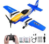 Avion RC Avion RC P51D Mustang Fighter 3 Canaux 2.4GHz avec 2 Batteries - Facile à Piloter