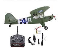 Avion RC Generic 1/16, Piper J-3 Cub de la Seconde Guerre mondiale, Stabilisation Gyroscopique, Avion Militaire RC 2,4 GHz 4 CH, Prêt à Voler, Aile Fixe en EPP