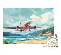Avion survolant la Plage Puzzle 1000 Pièces Puzzle pour Adultes 38x26cm/1000pcs