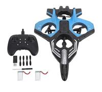 Avion télécommandé à 4 Moteurs et 3 Vitesses, voltige à 360°, avec éclairage et Batterie Rechargeable, idéal pour Les débutants (Double Batterie)