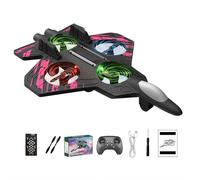 Avion télécommandé, Avion de Chasse acrobatique télécommandé for Enfants avec Flips à 360° et lumières LED, Avions for garçons et Filles, Drones hélicoptères à réaction for Noël(Pink)