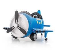 COSTWAY Avion Voiture Électrique Enfant avec Joysticks, Télécommande 2,4 G, Ailes Pliables et Hélice, Dérivable, 3 Ans+, Bleu