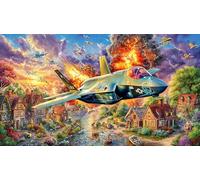 Avions d'attaque Puzzle 1000 pièces en Papier recyclé - Cadeau Amusant & Idée Cadeau Parfaite pour Adultes 38x26/1000pcs