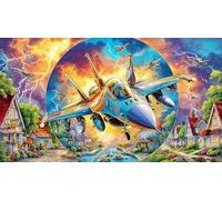 Avions d'attaque Puzzle 1000 pièces pour Adultes - Papier recyclé Décoration Murale & Cadeau Familial Amusant 38x52/1000pcs