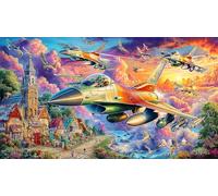 Avions d'attaque Puzzle pour Adultes 1000 pièces en Papier recyclé - Activité à Domicile & Cadeau Amusant pour Adultes 38x26/1000pcs