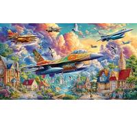 Avions d'attaque Puzzle pour Adultes 1000 pièces en Papier recyclé - Activité à Domicile & Cadeau Amusant pour Adultes 75x50/1000pcs