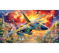 Avions d'attaque Puzzle pour Adultes 1000 pièces en Papier recyclé - Activité à Domicile & Cadeau Amusant pour Adultes 38x52/1000pcs