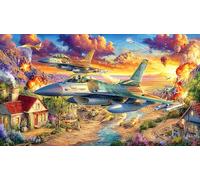 Avions d'attaque Puzzle pour Adultes 1000 pièces - Jeu Amusant & Stimulant Papier recyclé Idée Cadeau pour la Maison 38x26/1000pcs