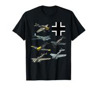 Avions de chasse allemands de la Seconde Guerre mondiale Ju-87 Stuka Bf 109 Fw190 JuU-88 T-Shirt