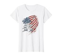 Avions de Chasse sur Fond de Drapeau américain T-Shirt Graphique avec Valeur