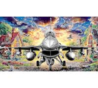 Avions futuristes survolant Un Village Fantastique Puzzle 1000 pièces pour Enfants et Adultes - Jeu Familial Amusant Papier recyclé Cadeau 75x50/1000pcs