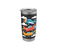 Avions mignons de dessin animé volant avion coloré enfants Gobelet isotherme en acier inoxydable double paroi