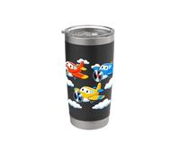 Avions mignons de dessin animé volant avion coloré enfants Gobelet isotherme en acier inoxydable double paroi