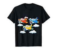 Avions Mignons de Dessin animé Volant Avion coloré Enfants T-Shirt