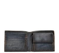 Avirex, Collection Bell, Portefeuille pour homme en cuir - Style vintage, cuir véritable tamponné à la main, protection RFID, avec porte-monnaie, porte-cartes et compartiment de billets, Vintage Black