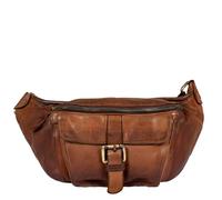 Avirex, Collection Bell, Sac banane en cuir pour homme - Style vintage, cuir véritable tamponné à la main, poches zippées et bouton - Ceinture réglable pour un maximum de confort, Vintage Brown