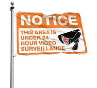 Avis de décoration de bière - This Area is Under 27 Hour Video Surveillance Flag Flags for Man Cave Outdoor Signs and Decor (Taille : 120 x 180 cm)