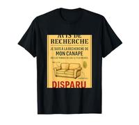 Avis de Recherche Canape Perdu Humour Francais T-Shirt