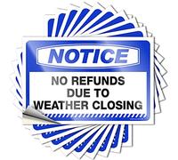 Avis sur l'étiquette « No Refunds Due to Weather Closing for Whisky for Home Bar & Whimsical Bathroom Decor » - Décoration murale 3D pour bar à domicile (8 x 12 cm)