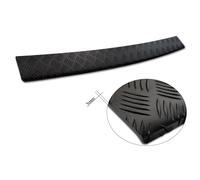 Protection de seuil arrière en alu noir mat compatible avec Citroën Space Tourer/Jumpy & Peugeot Traveller/Expert & Toyota Proace Verso 2016- & Opel Vivaro/Zafira Life 2019- (dessus pare-chocs peint)
