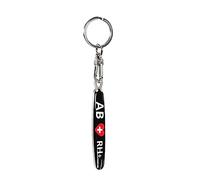 Avisa Porte-clés en acier inoxydable - 'Blood Type' AB RH+