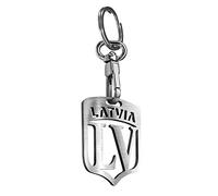 Avisa Porte-clés en acier inoxydable - 'Lettonie' (Argent)