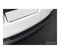 Avisa Protection de seuil arrière en aluminium noir mat compatible avec Volkswagen Caddy 2004-2015 & FL 2015-2020 'Riffled Plate'
