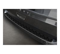 Avisa Protection de seuil arrière en Aluminium Noir Mat Compatible avec Volkswagen Caddy V 2020- 'Riffled Plate'