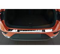 Avisa Protection de seuil arrière inox compatible avec Chrome Volkswagen T-Roc 11/2017- 'Ribs'.