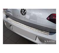 Avisa Protection de seuil arrière inox compatible avec Volkswagen Passat Sedan 2014-2019 & FL 2019-2023 'Ribs'
