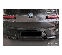 Avisa Protection de seuil arrière inox Noir compatible avec BMW X4 G02/F98 M Competition Facelift 2021- 'Ribs'