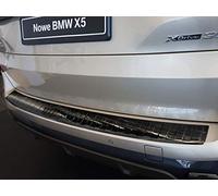 Avisa Protection de seuil arrière inox noir compatible avec BMW X5 (G05) M-Paquet 2018- excl. M-Competition 'Ribs'
